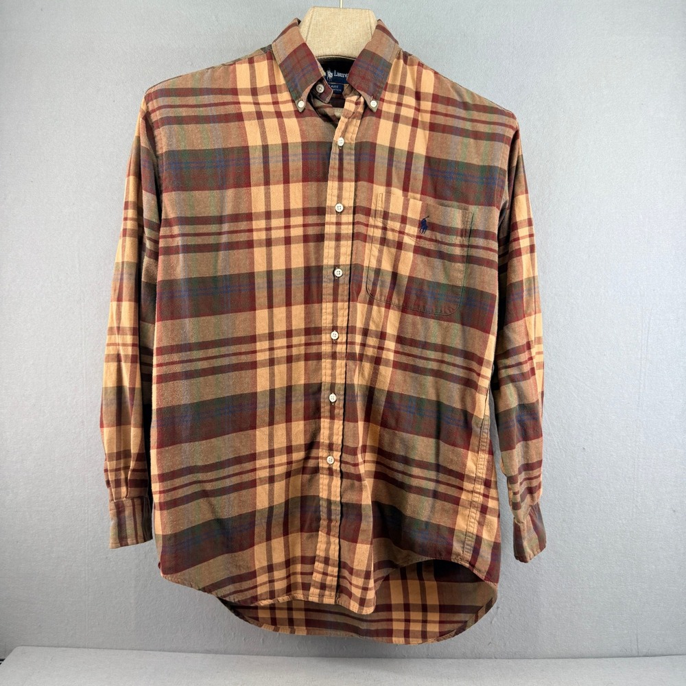 Vintage‎ Ralph Lauren Blaire Shirt Men's Small Plaid Button Down 100% Cotton 90s